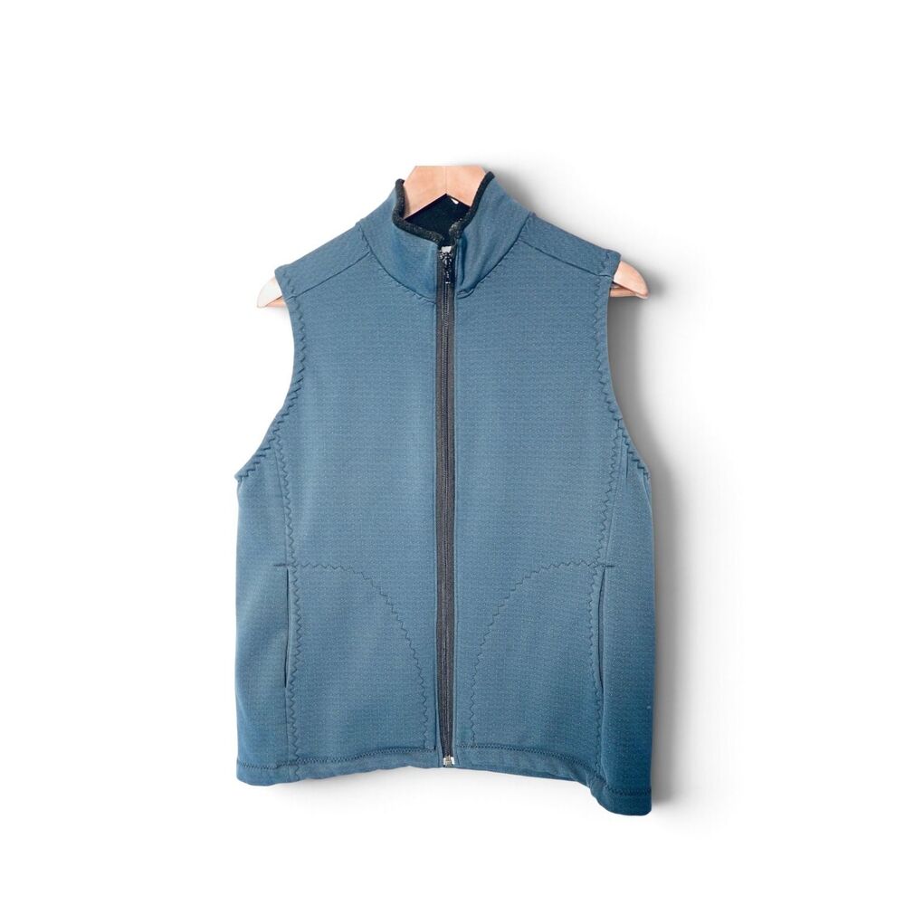 VTG Boysenberry Vermont Fleece Vest Medium Blue Full Zip Polartec Made USA
